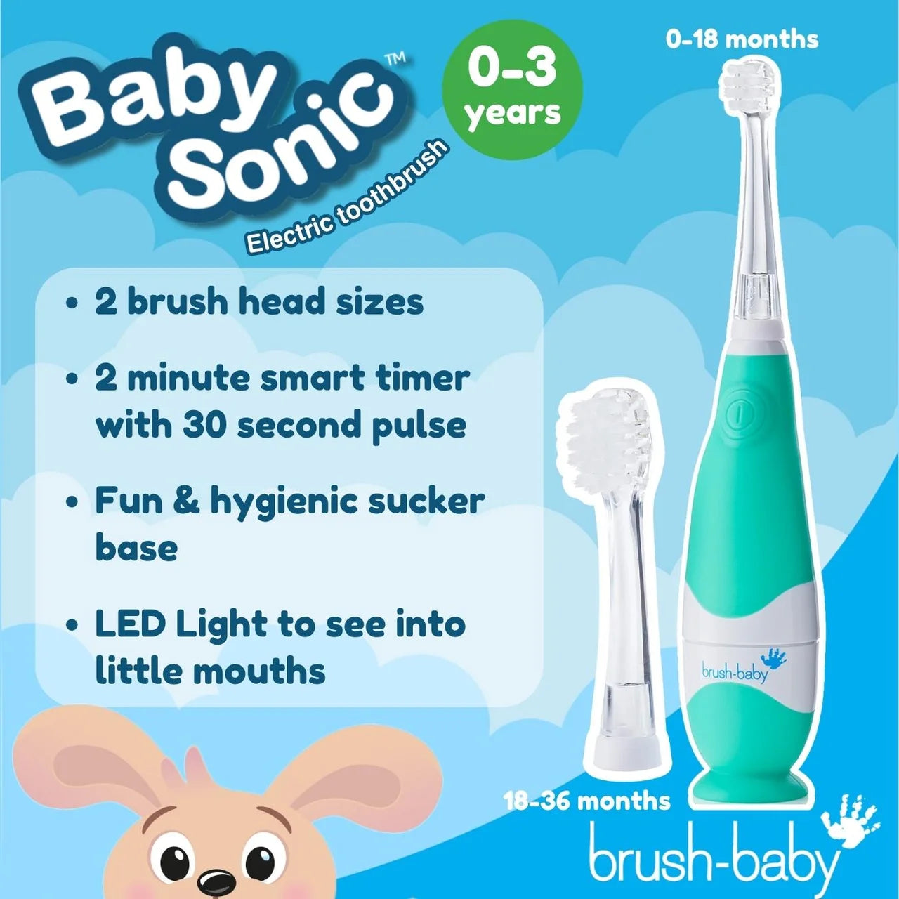 Brush-Baby BabySonic Electric Toothbrush, 0-3 Yrs