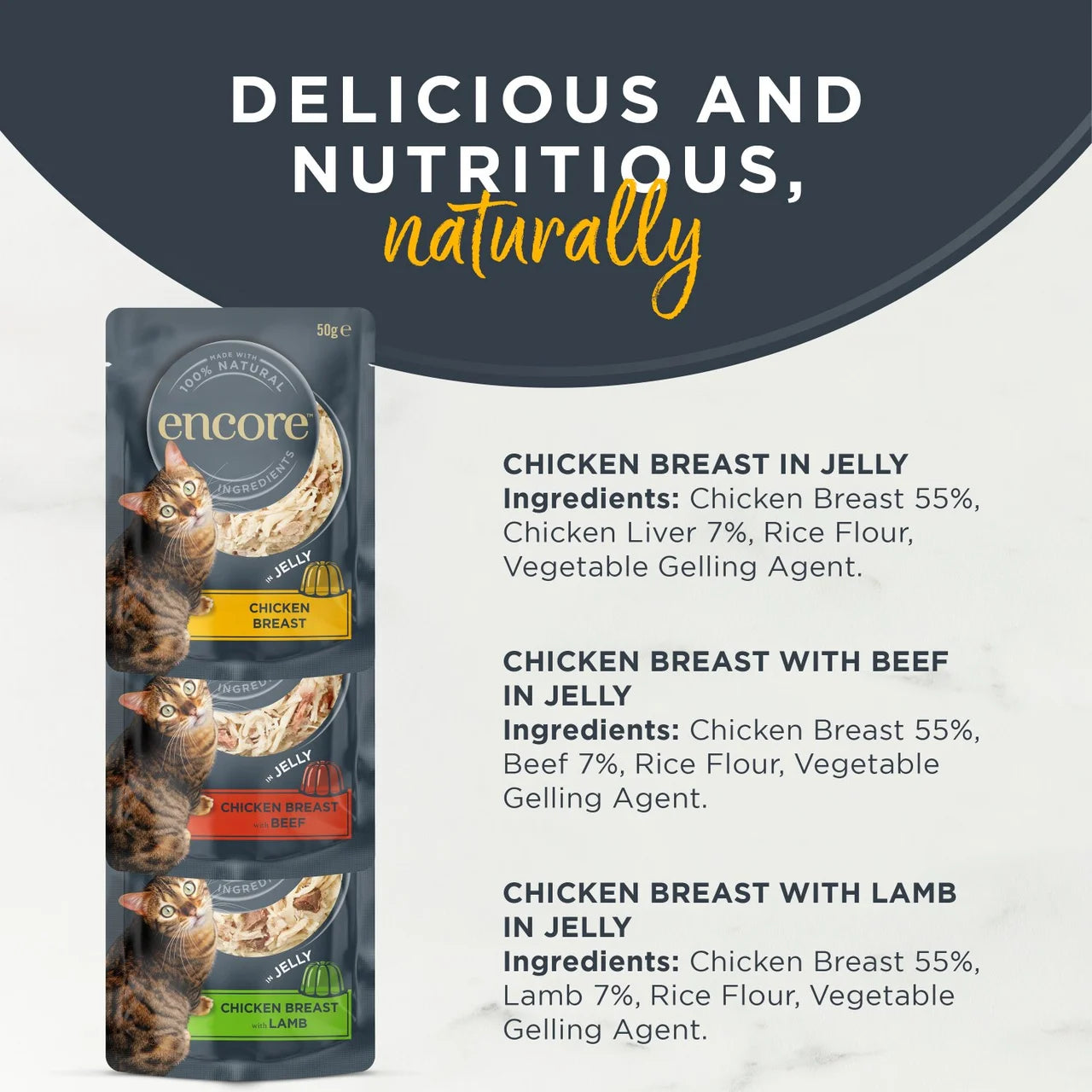 Encore Cat Pouch Chicken in Jelly 5 x 50g