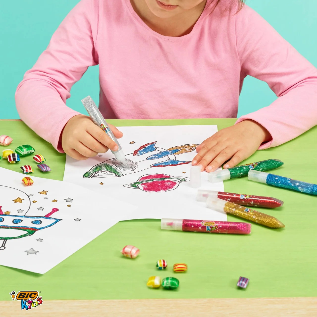 BIC Kids Metallic Glitter Glue Pack 6 per pack