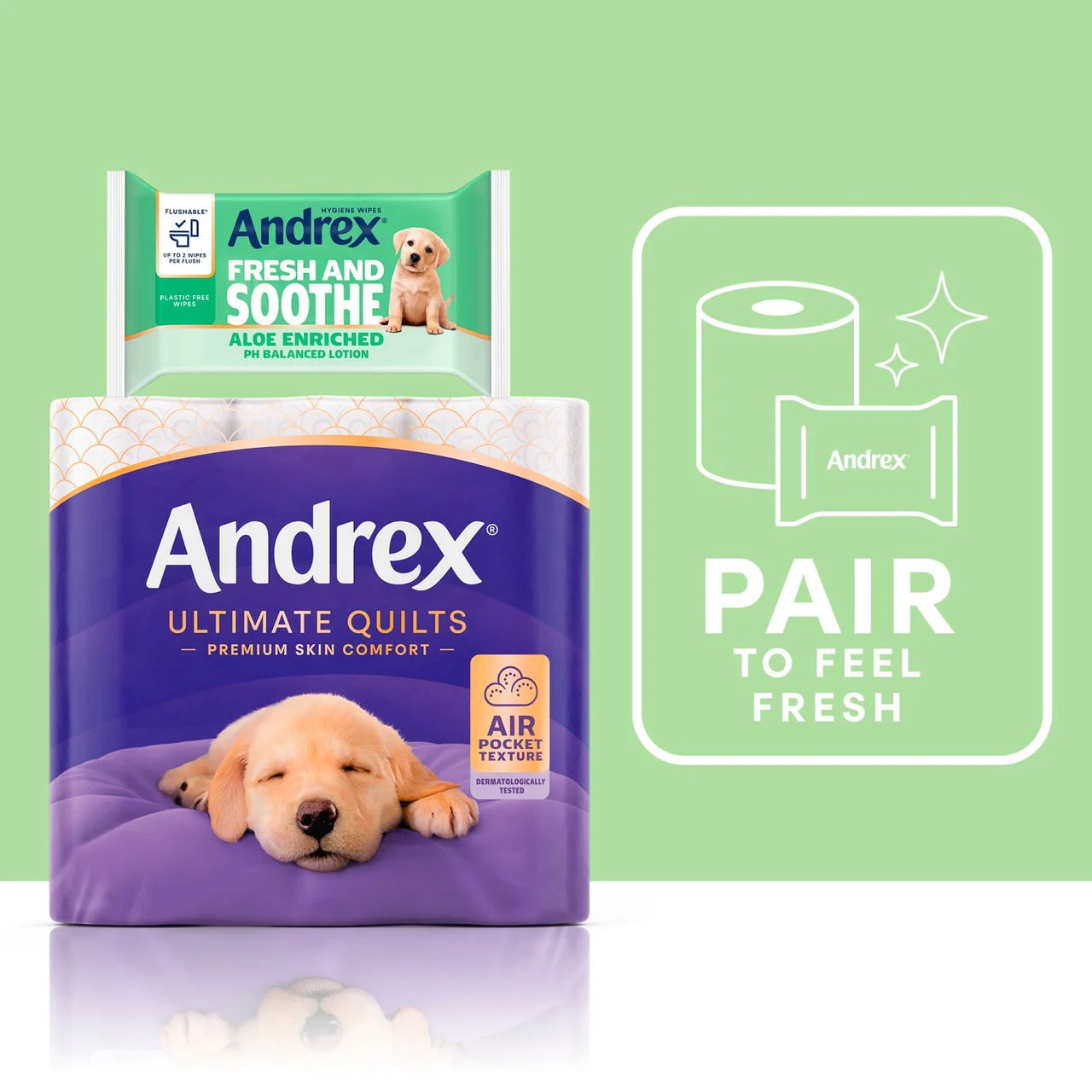 Andrex Fresh and Soothe Flushable Hygiene Wipes 36 per pack
