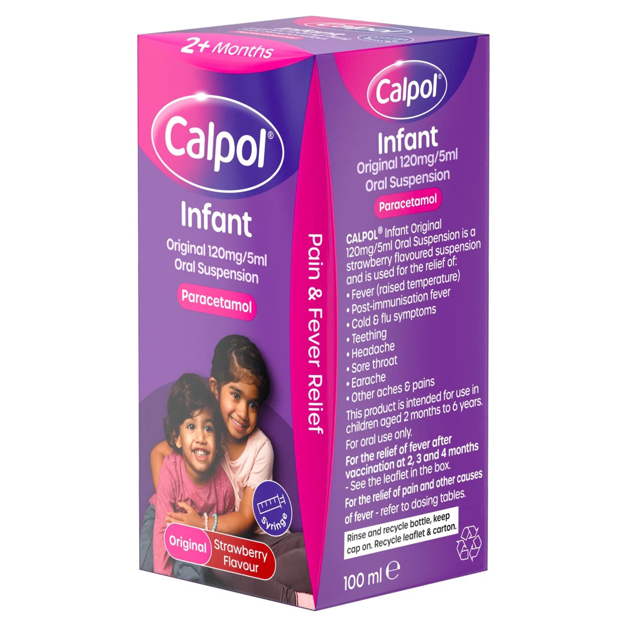 Calpol Infant Oral Suspension Strawberry 2+ Months 100ml