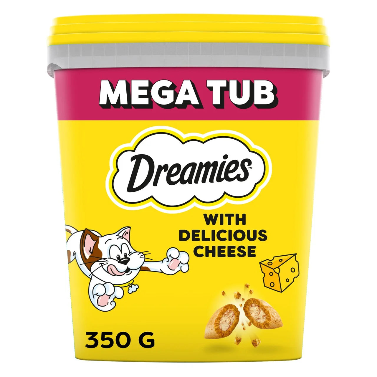 Dreamies Cat Treat Biscuits with Cheese Bulk Mega Tub 350g
