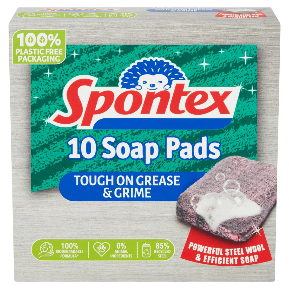 Spontex Soap Filled Washing Up Scourer Pads Heavy Duty Grease 10 per pack