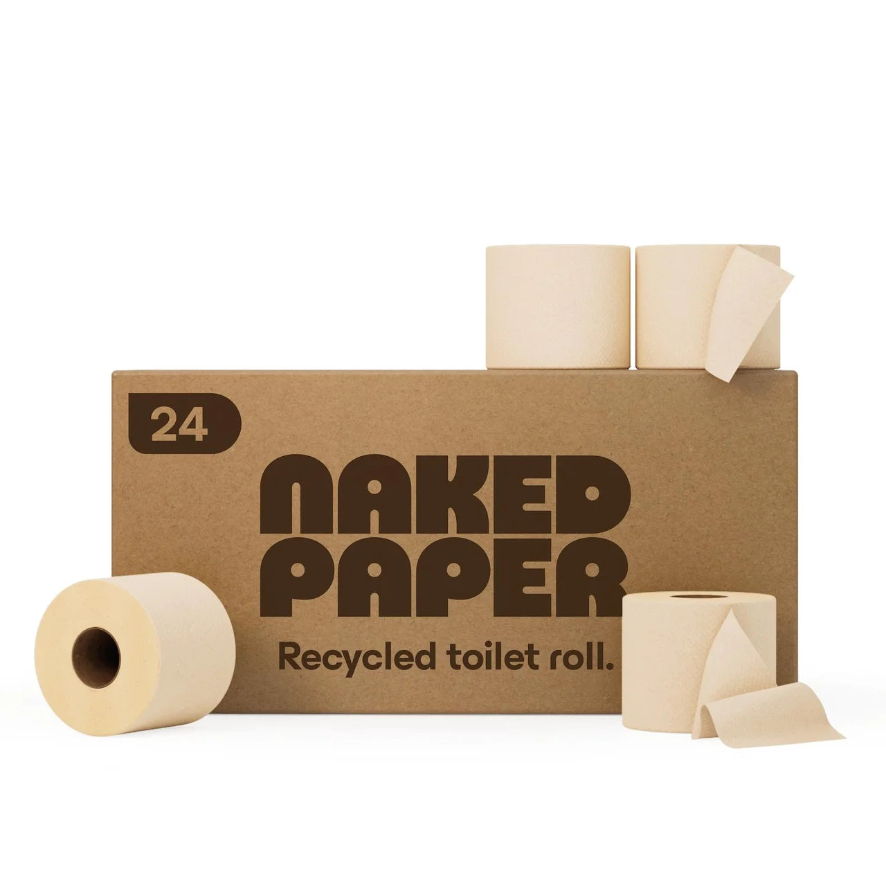 Naked Paper Unbleached Soft Extra Long Recycled Toilet Paper 24 per pack