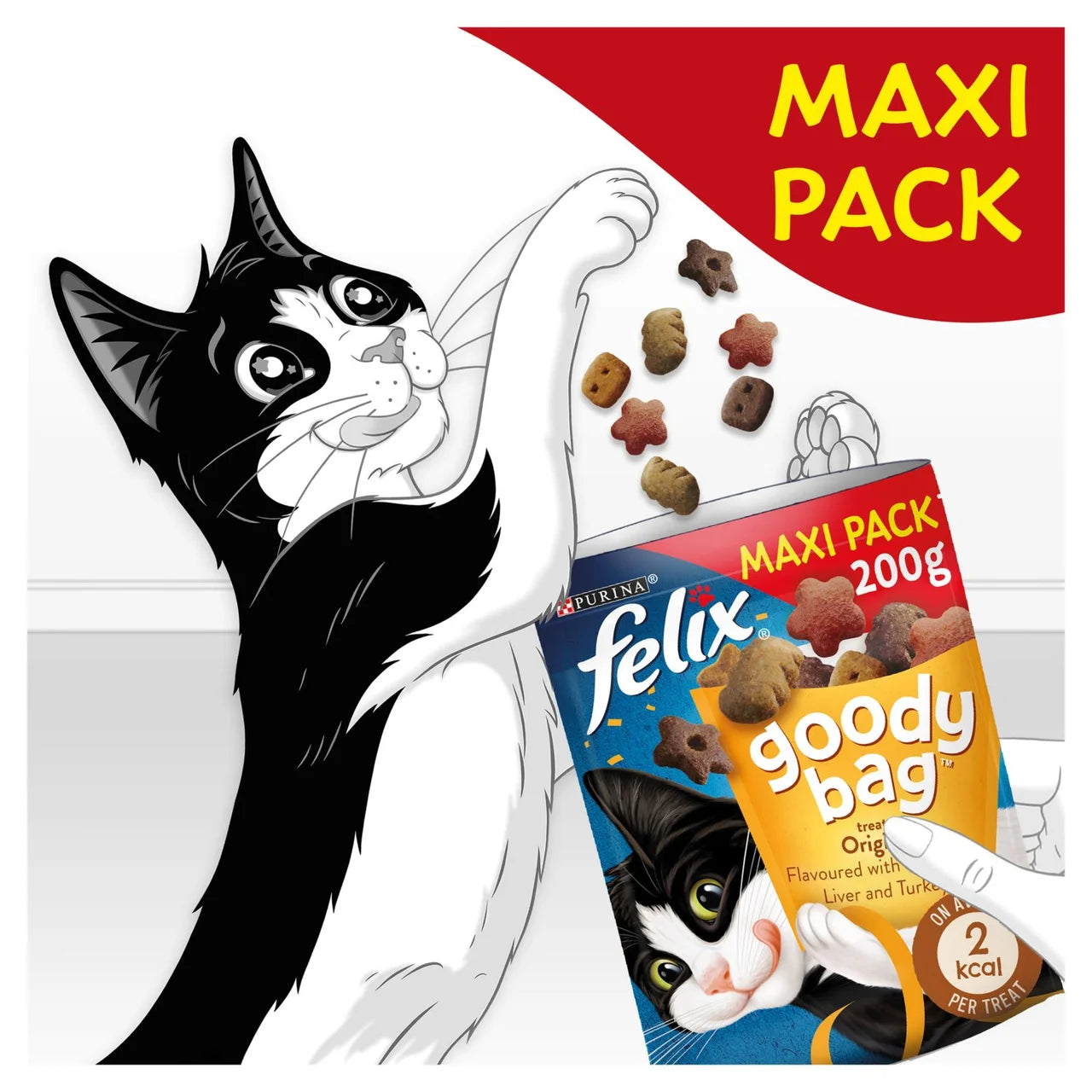 Felix Goody Bag Original Chicken Liver and Turkey Cat Treats 200g