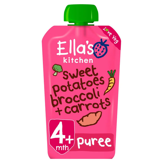 Ella's Kitchen Sweet Potatoes, Broccoli & Carrots Baby Food Pouch 4+ Months 120g