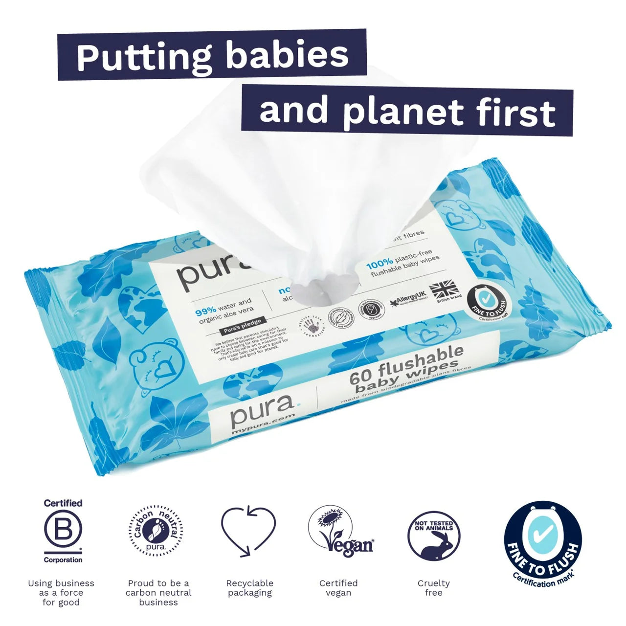Bambino Mio Reusable Baby Wipes, 10 pack