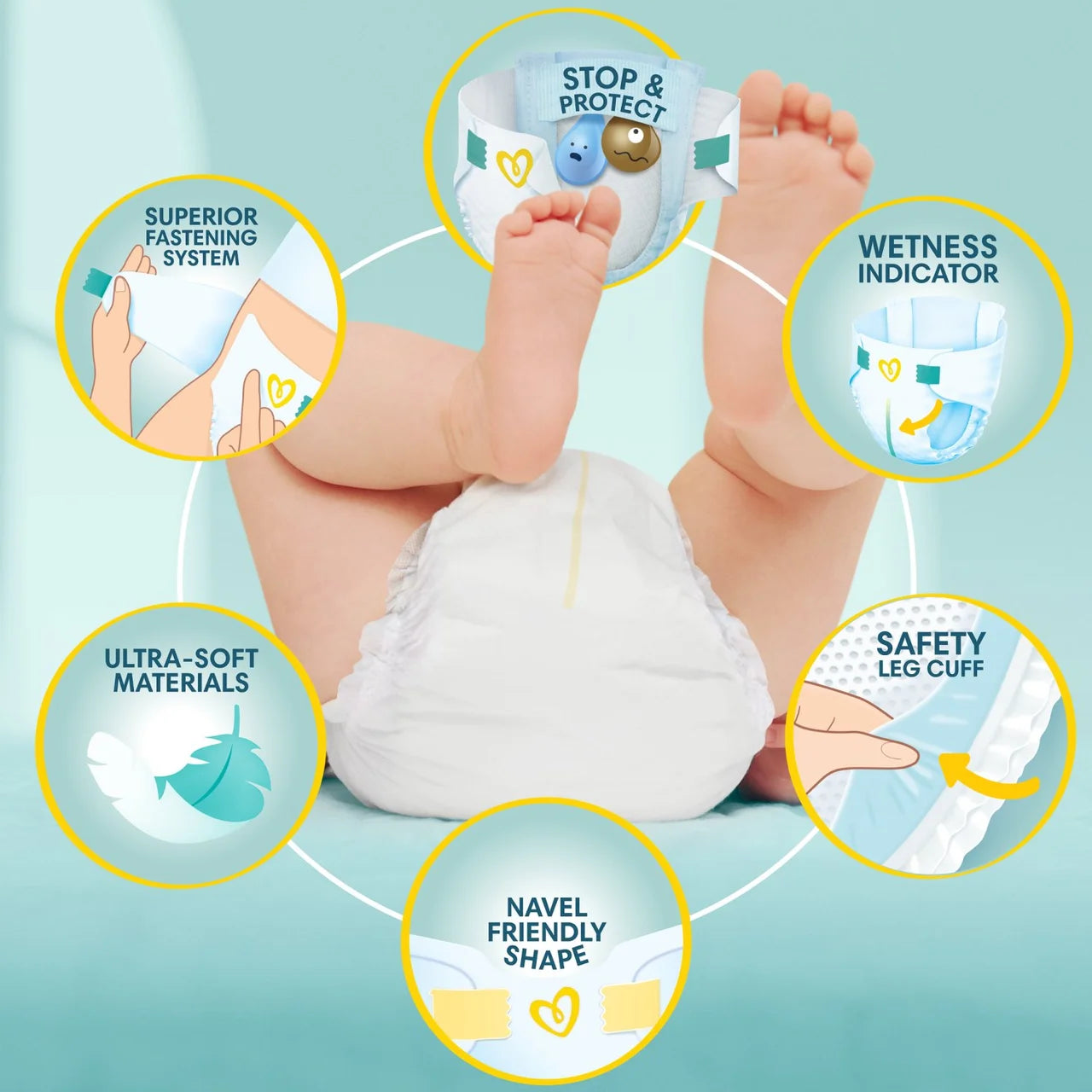 Pampers New Baby Nappies, Size 2 (4-8kg) Jumbo+ 76 per  Pack