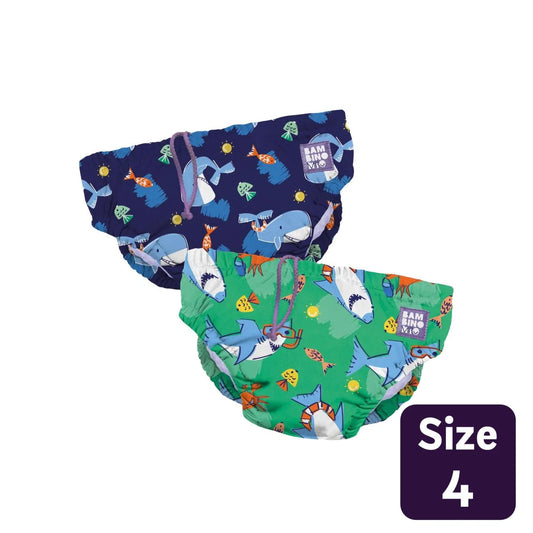 Bambino Mio Reusable Swim Nappy, Squeak & Finn, 2-3 years Size 4-5 , 2 per pack