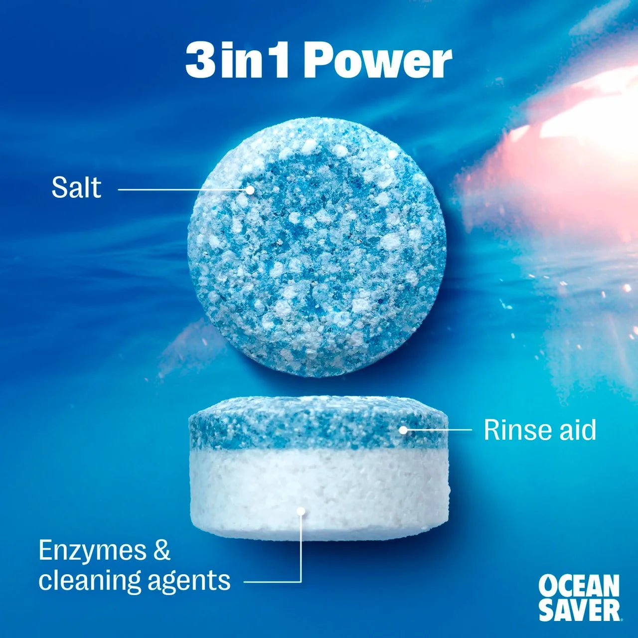 OceanSaver Plastic Free Eco Dishwasher Tablets 30 per pack