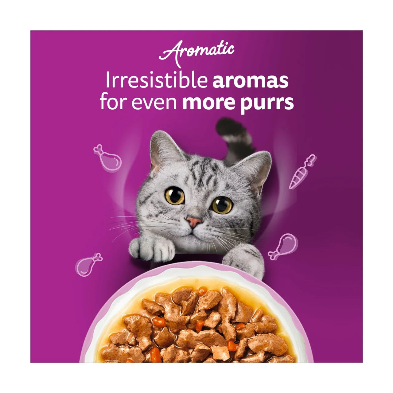 Whiskas 1+ Wet Cat Food Pouches Aromatic Fusion in Gravy 12 x 85g
