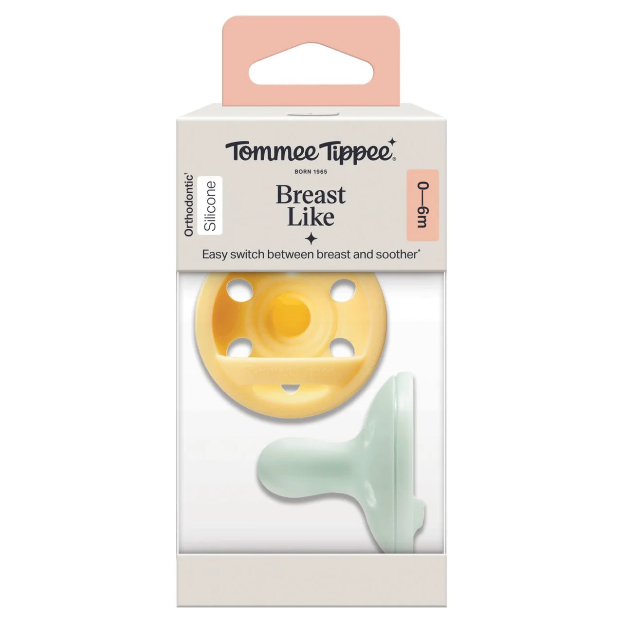 Tommee Tippee Breastlike Soothers 0-6m , 2 per pack