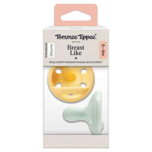 Tommee Tippee Breastlike Soothers 0-6m , 2 per pack