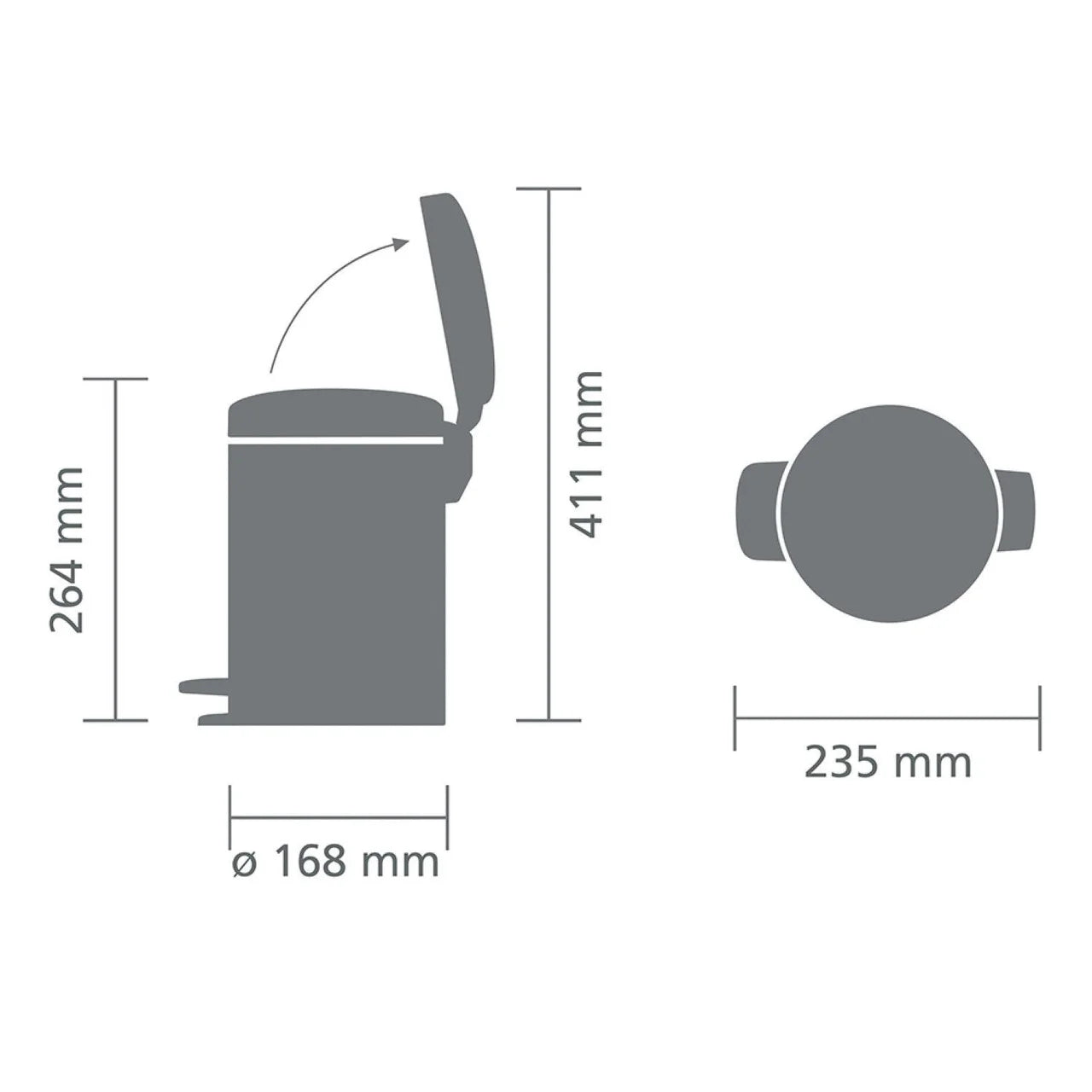 Brabantia Pedal Bin, White 3L
