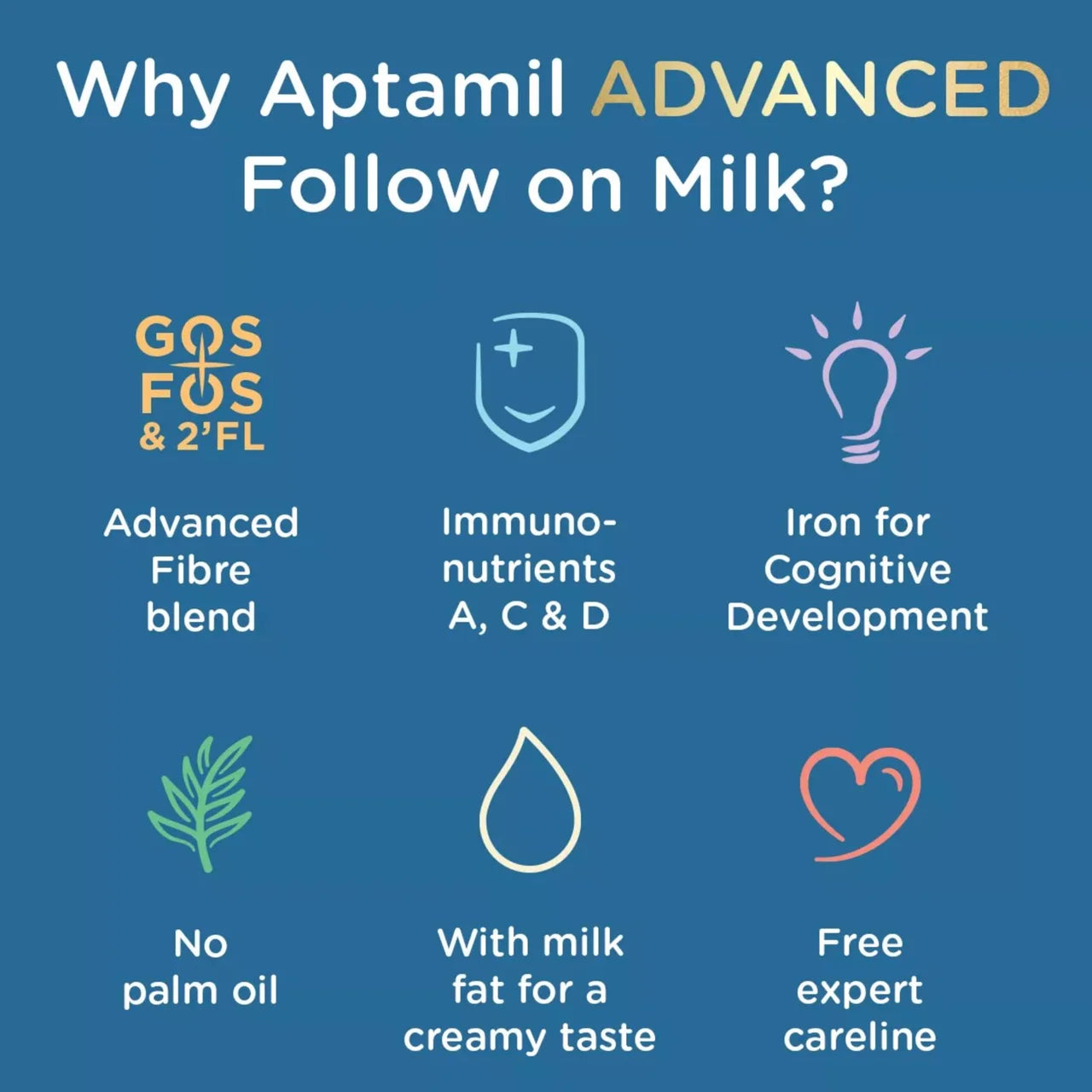 Aptamil Advanced 2 Follow On Baby Milk Formula Powder 6-12 Months 800g