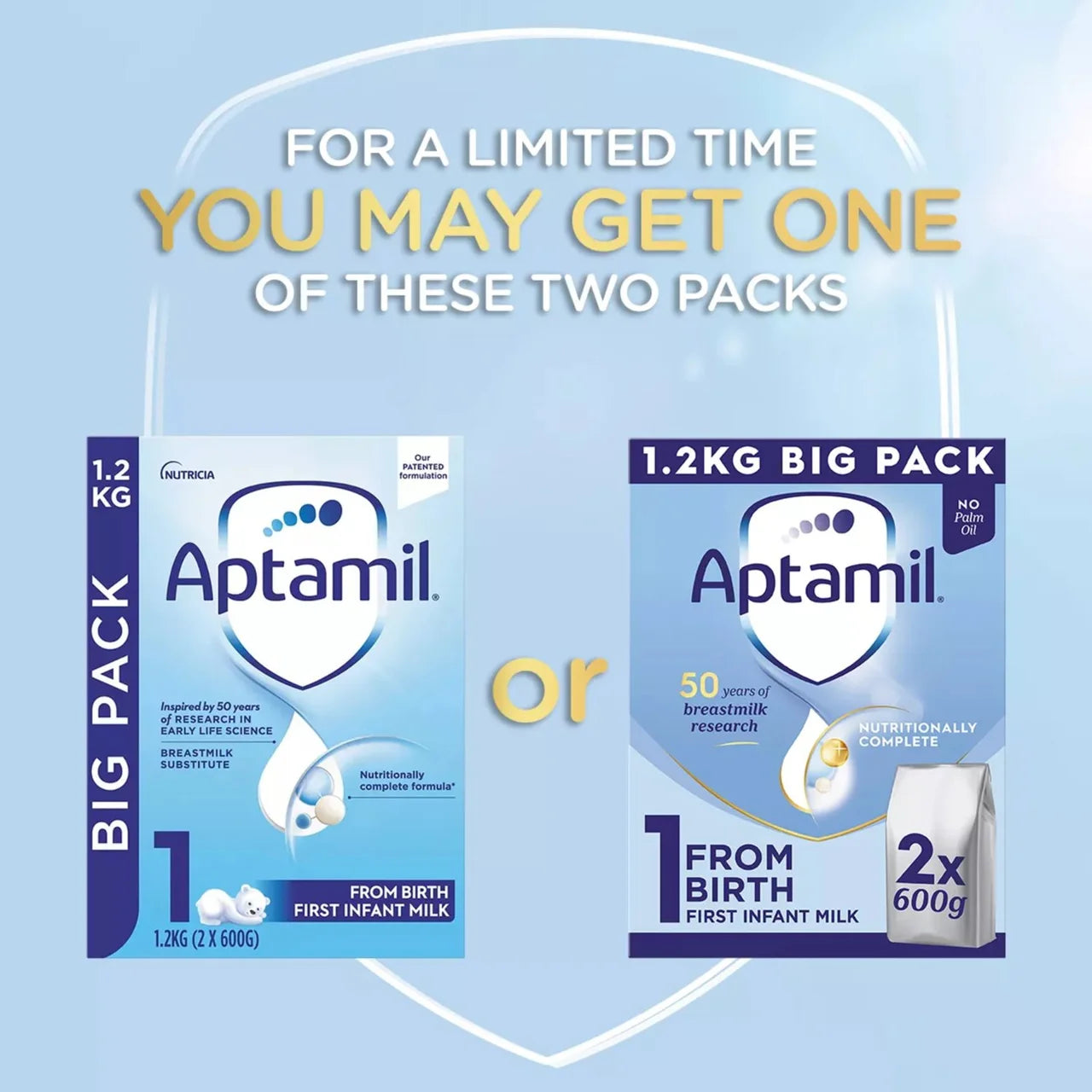 Aptamil 1 First Infant Baby Milk Formula Powder from Birth Big Pack 1200g