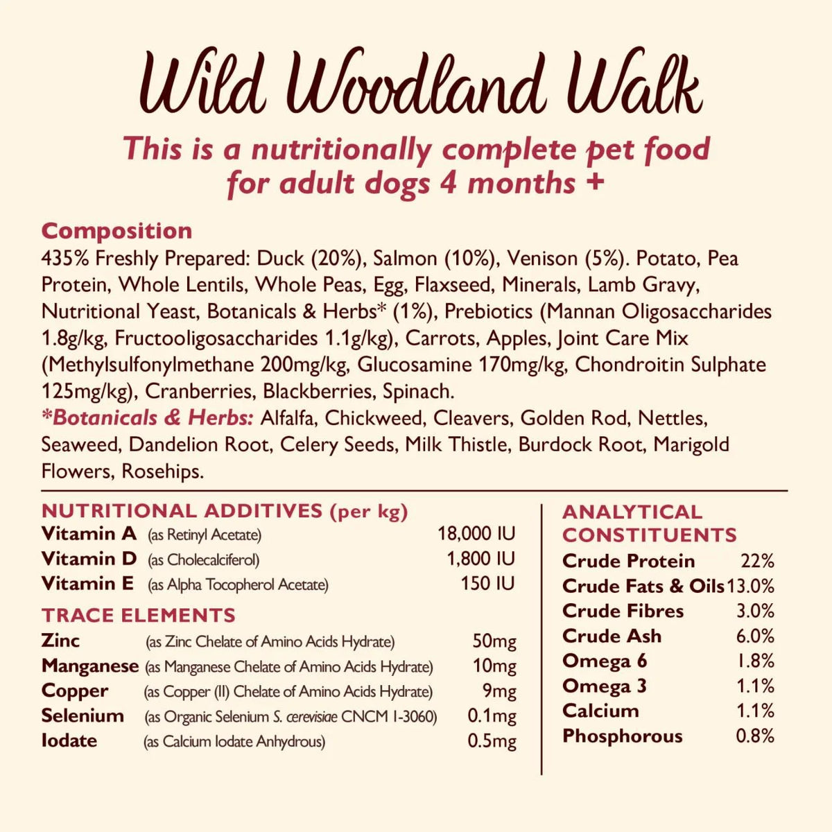 Lily's Kitchen Dog Duck Salmon & Venison Wild Woodland Walk Adult Dry Food 2.5kg