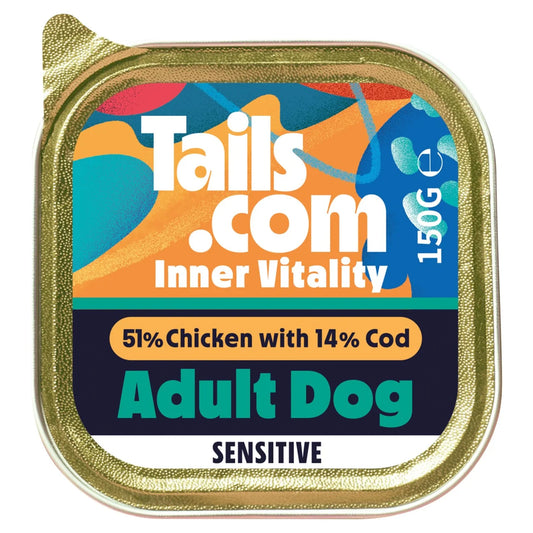 Tails.com Inner Vitality Sensitive Grain Free Dog Wet Food Chicken & Cod 150g