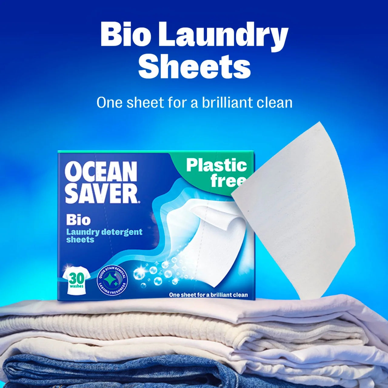 OceanSaver Plastic Free Bio Laundry Detergent Sheets 60 per pack