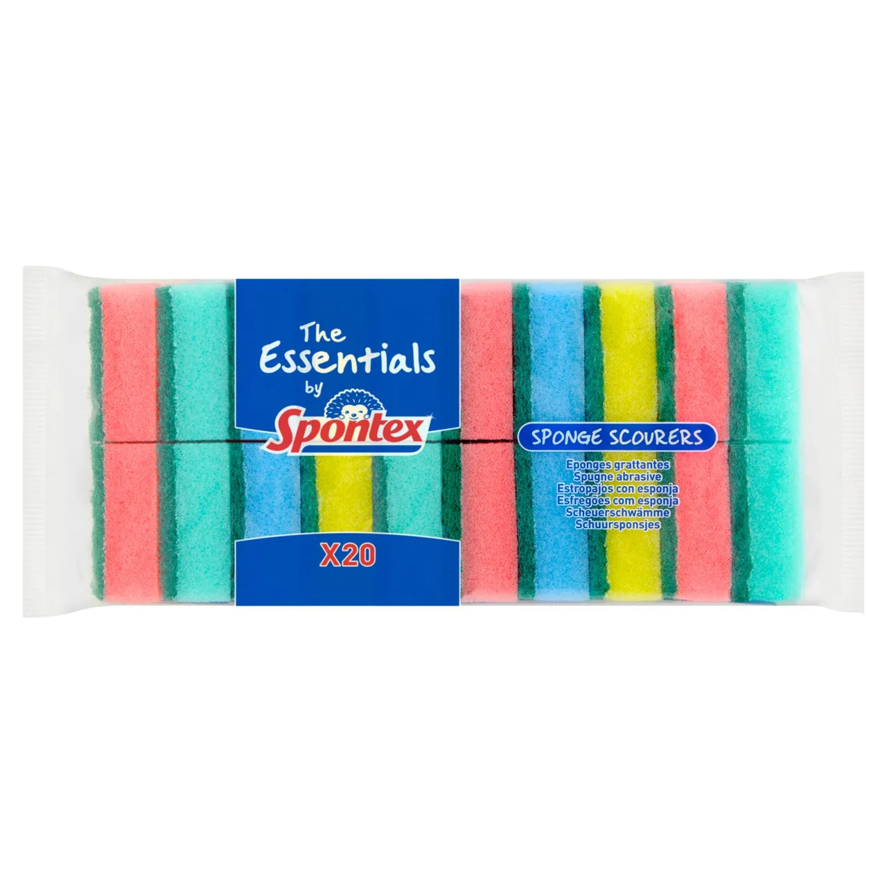 Spontex Essentials Sponge Scourers Washing Up & Cleaning 20 per pack
