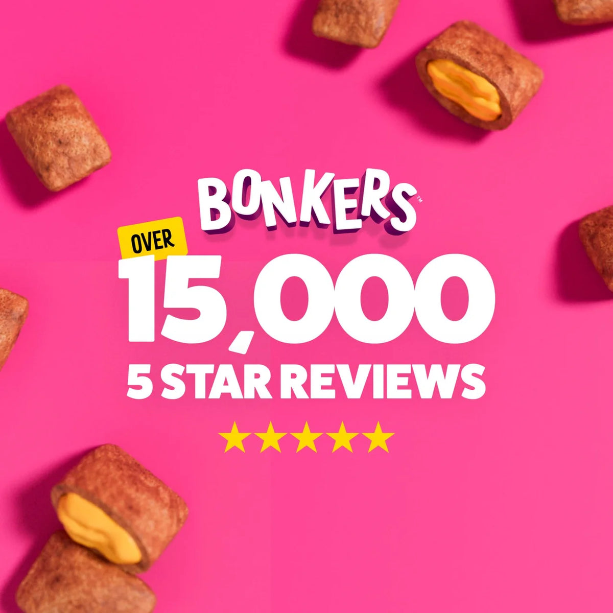 BONKERS Cat Bites Crunchy & Soft Catnip Chick N' Cheddar Flavour Cat Treats 180g