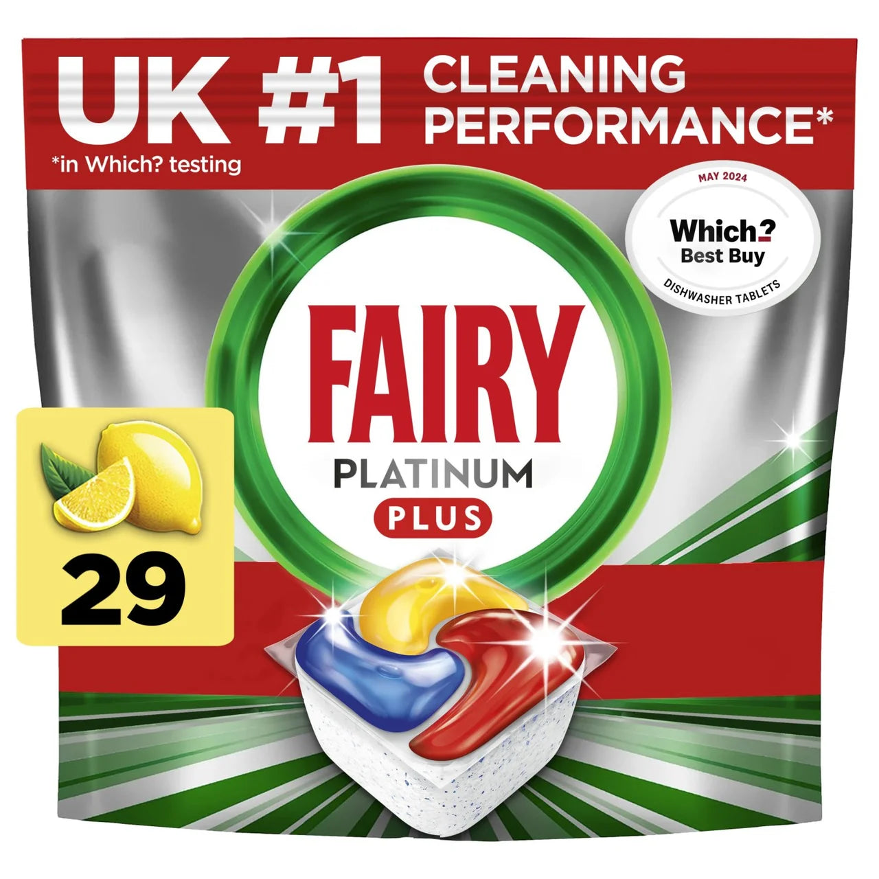 Fairy Platinum Plus Lemon Dishwasher Tablets 29 per pack