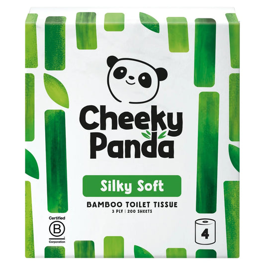 Cheeky Panda Silky Soft Bamboo Toilet Paper 4 per pack