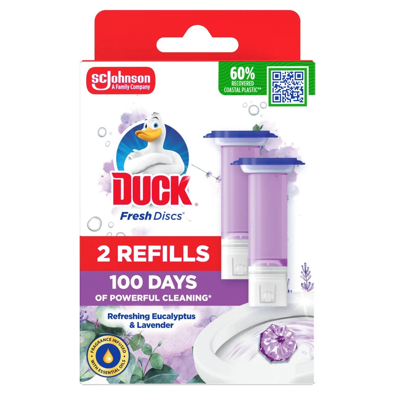Duck Toilet Fresh Discs Duo Refills Lavender & Eucalyptus 2 x 36ml