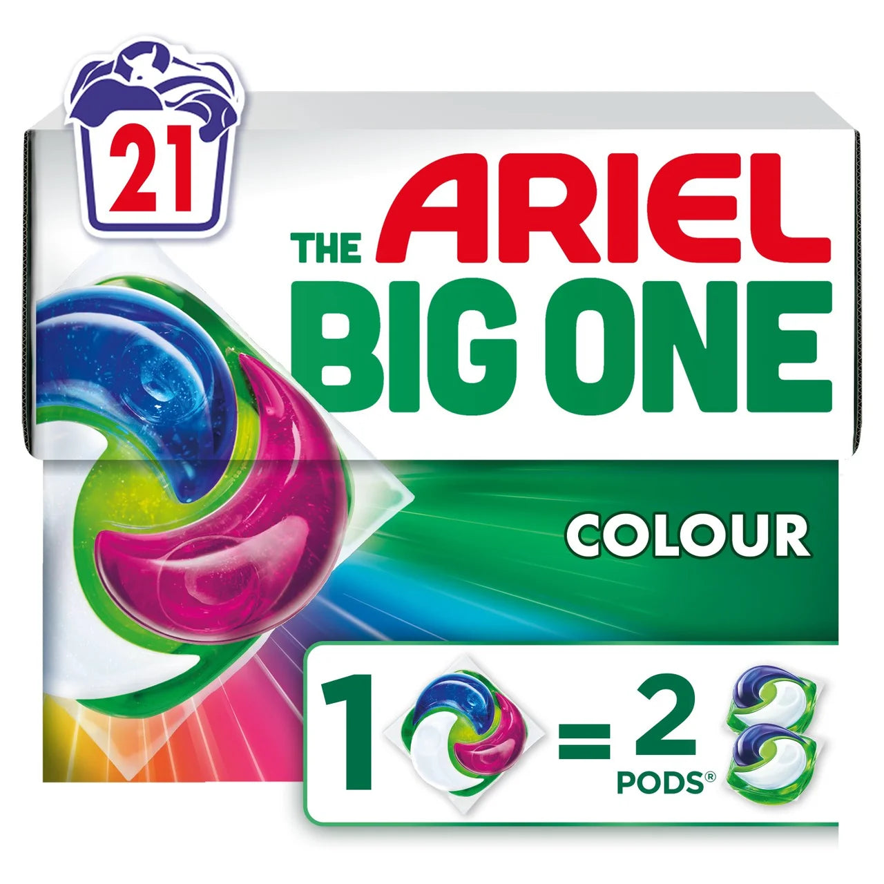 Ariel The Big One Colour Washing Liquid Pods 21 washes