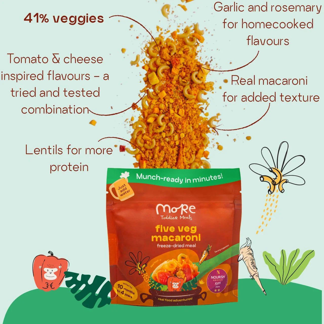 More Toddler Meals, Five Veg Macaroni 150g