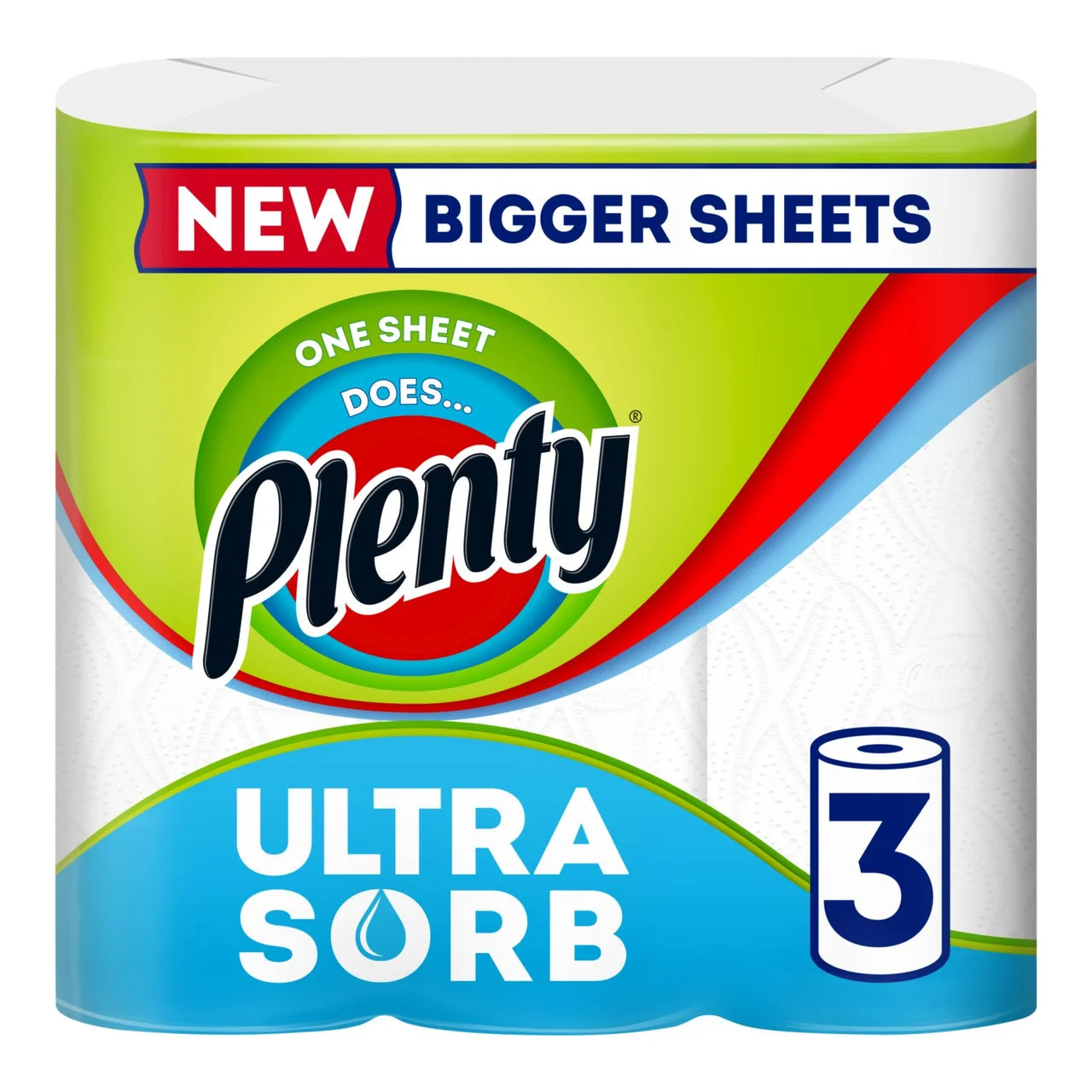 Plenty Ultrasorb Kitchen Roll 3 per pack