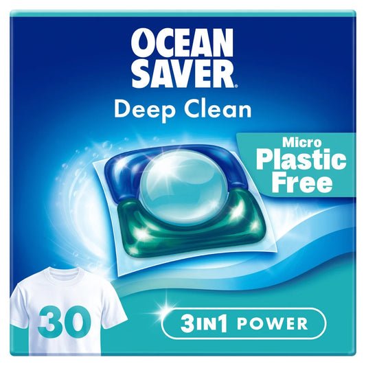OceanSaver Plastic Free 30 Deep Clean Pods Washing Capsules Wild Sea 30 per pack