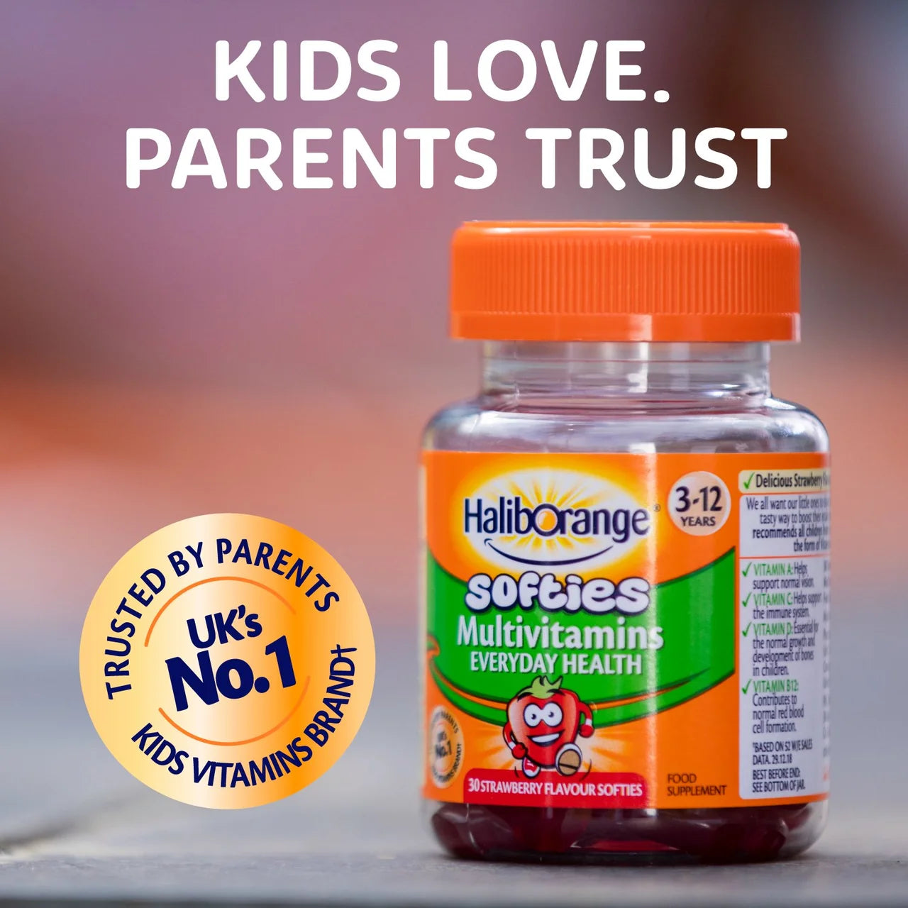 Haliborange Kid's Softies Multivitamins Strawberry Gummies 3-12yrs 30 per pack