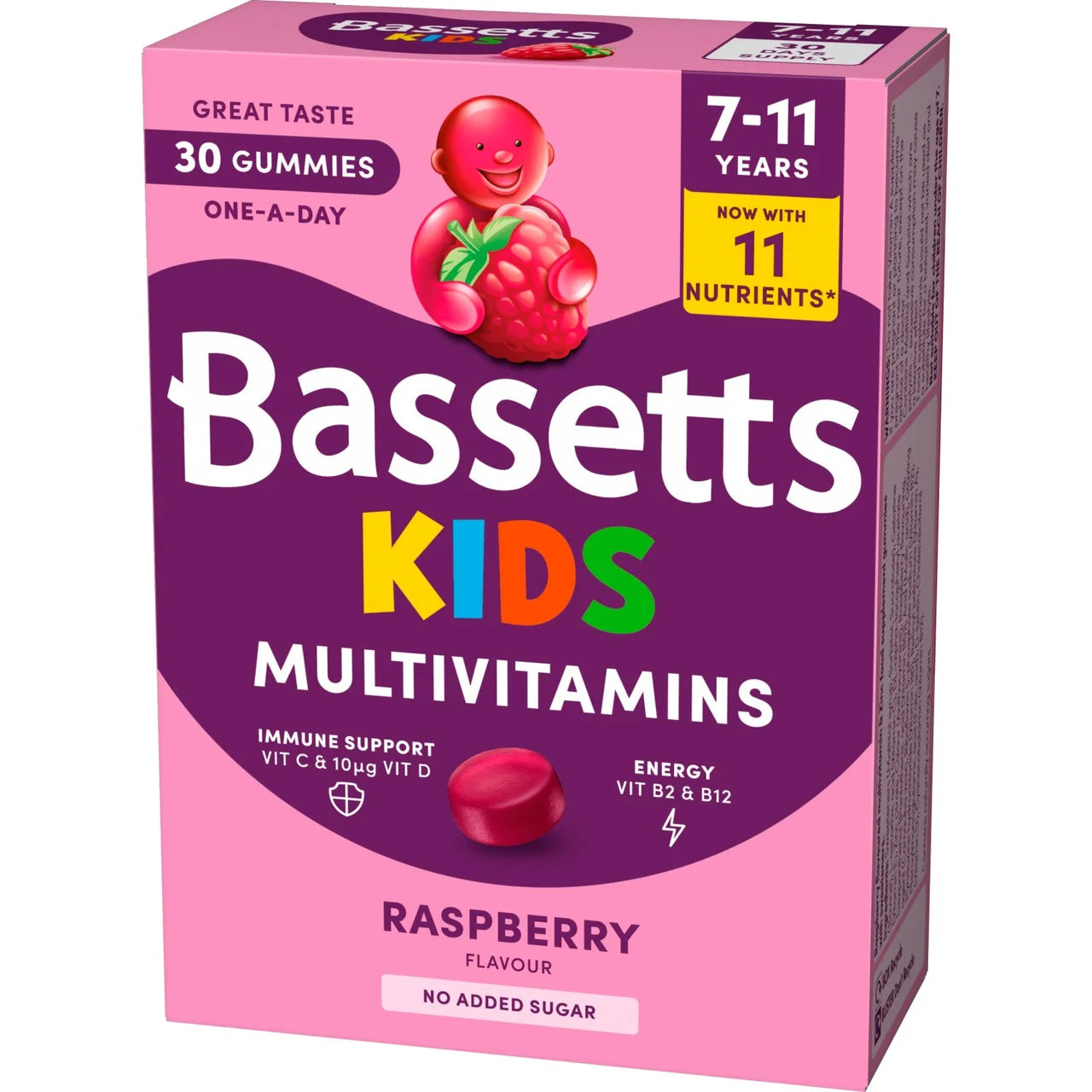 Bassetts Multivitamins, Raspberry 7-11yrs 30 per pack