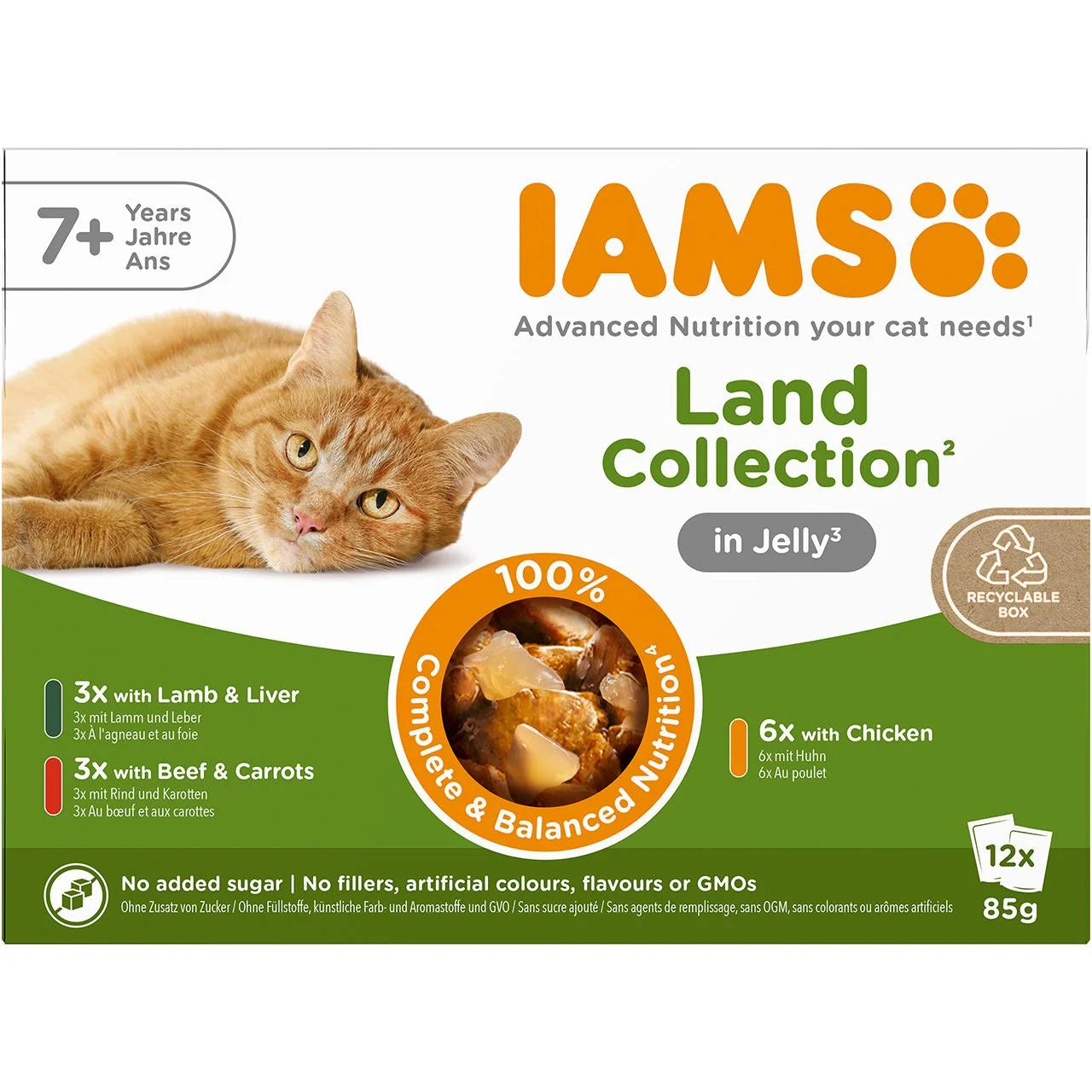 IAMS Senior Wet Cat Food Meat Variety Mix in Jelly 12 x 85g
