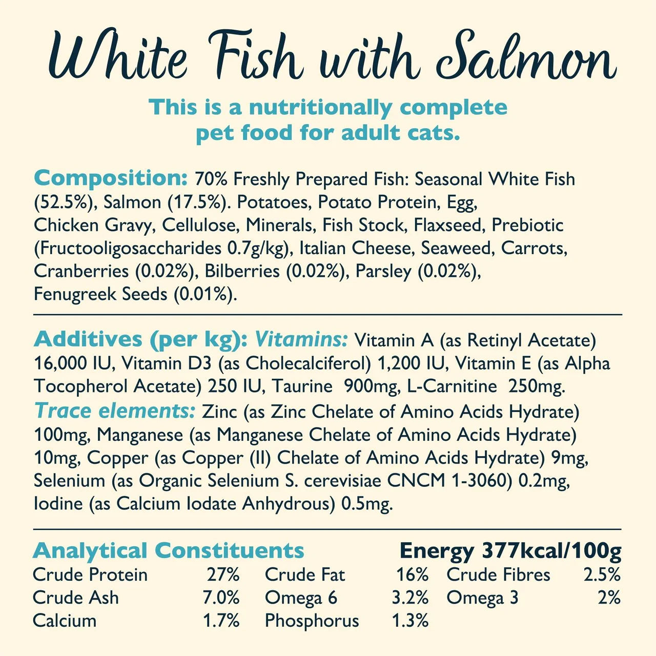 Lily's Kitchen Cat Fisherman's Feast White Fish with Salmon Dry Food 800g