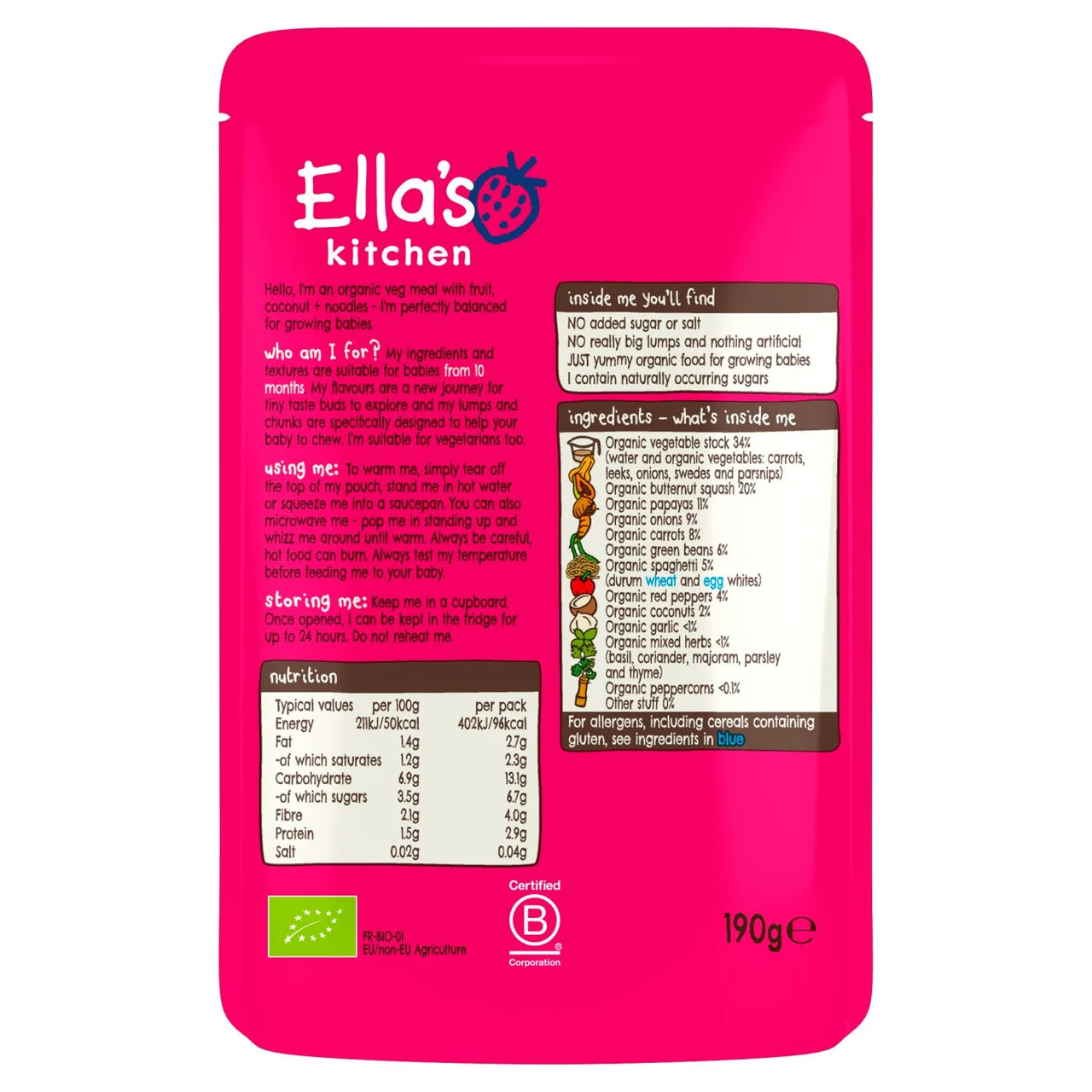 Ella's Kitchen Thai Curry Baby Food Pouch 10+ Months 190g