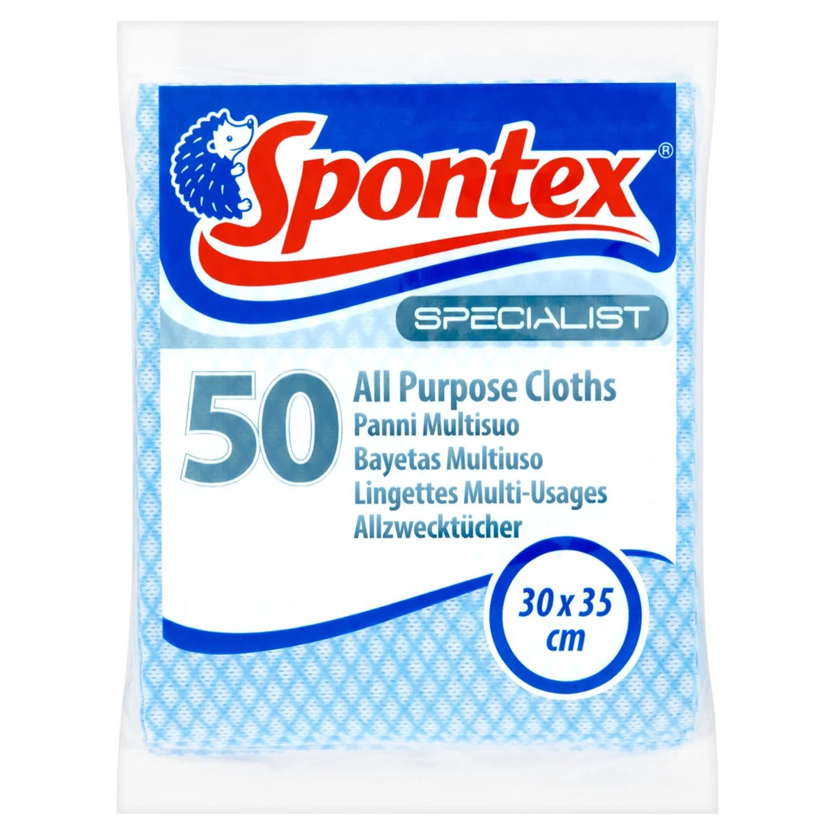 Spontex Specialist All Purpose Cleaner Cloths Blue 50 per pack