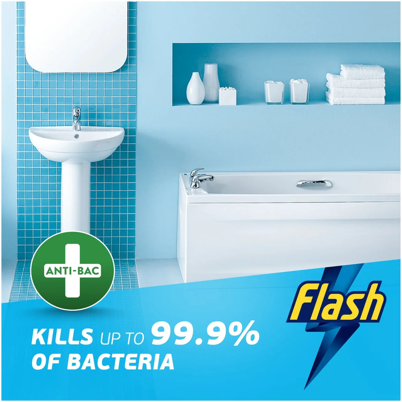 Flash Spray.Wipe.Done. Bathroom Antibac Cleaning Spray White Blossom 800ML