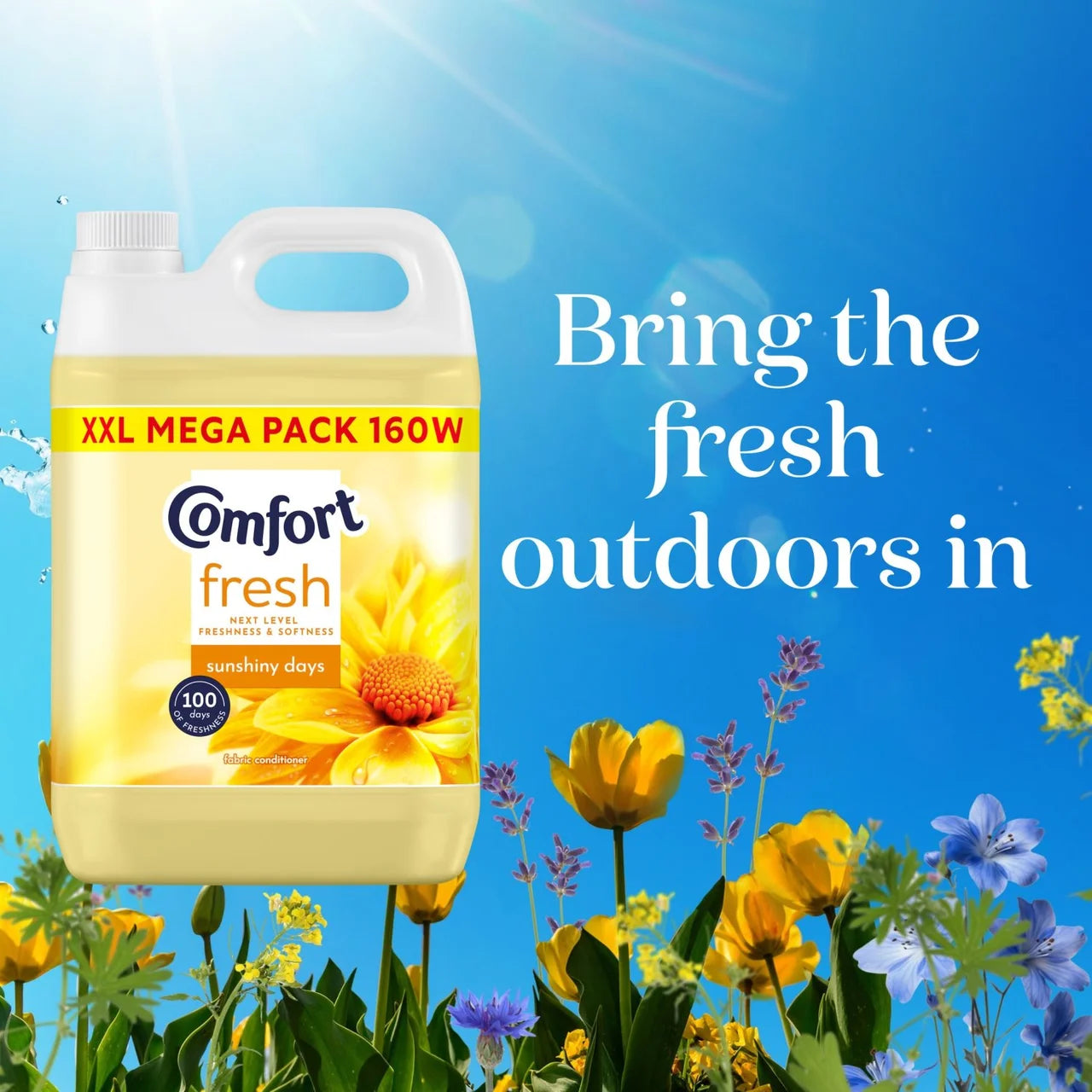 Comfort Fabric Conditioner Sunshiny Days 160 Washes 4800ml