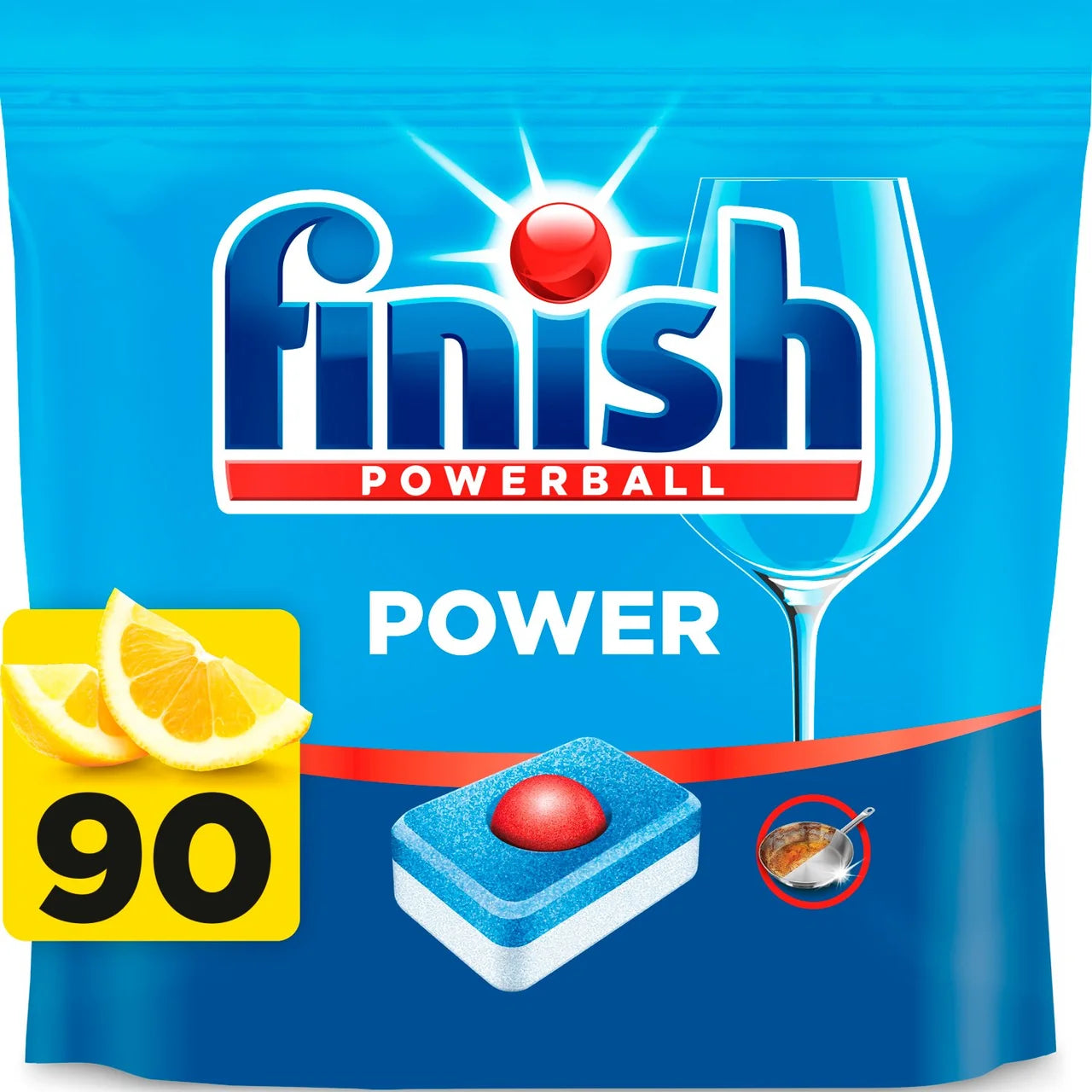 Finish Power Dishwasher Tablets Lemon Scent 90 per pack