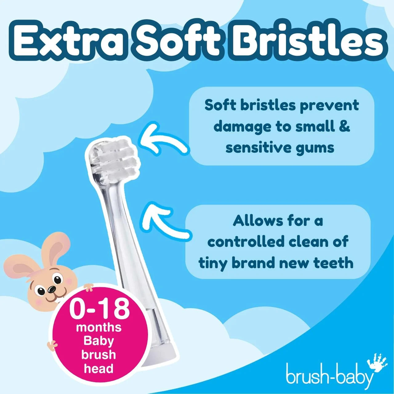 Brush Baby Babysonic Replacement Brush Heads 0-18 Months , 2 per pack