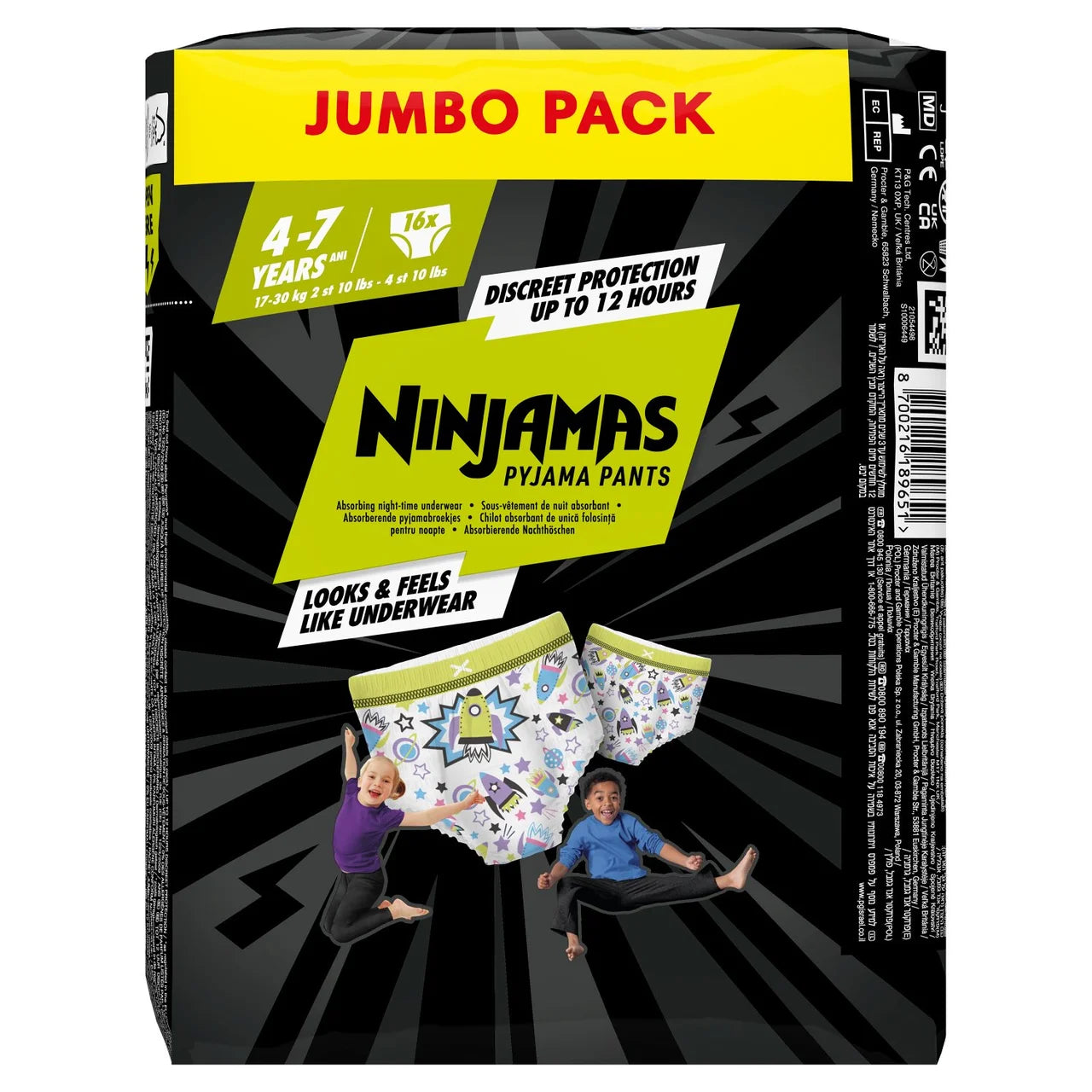 Ninjamas Pampers Ninjamas Pyjama Pants Boys 4-7 Years 16 per pack