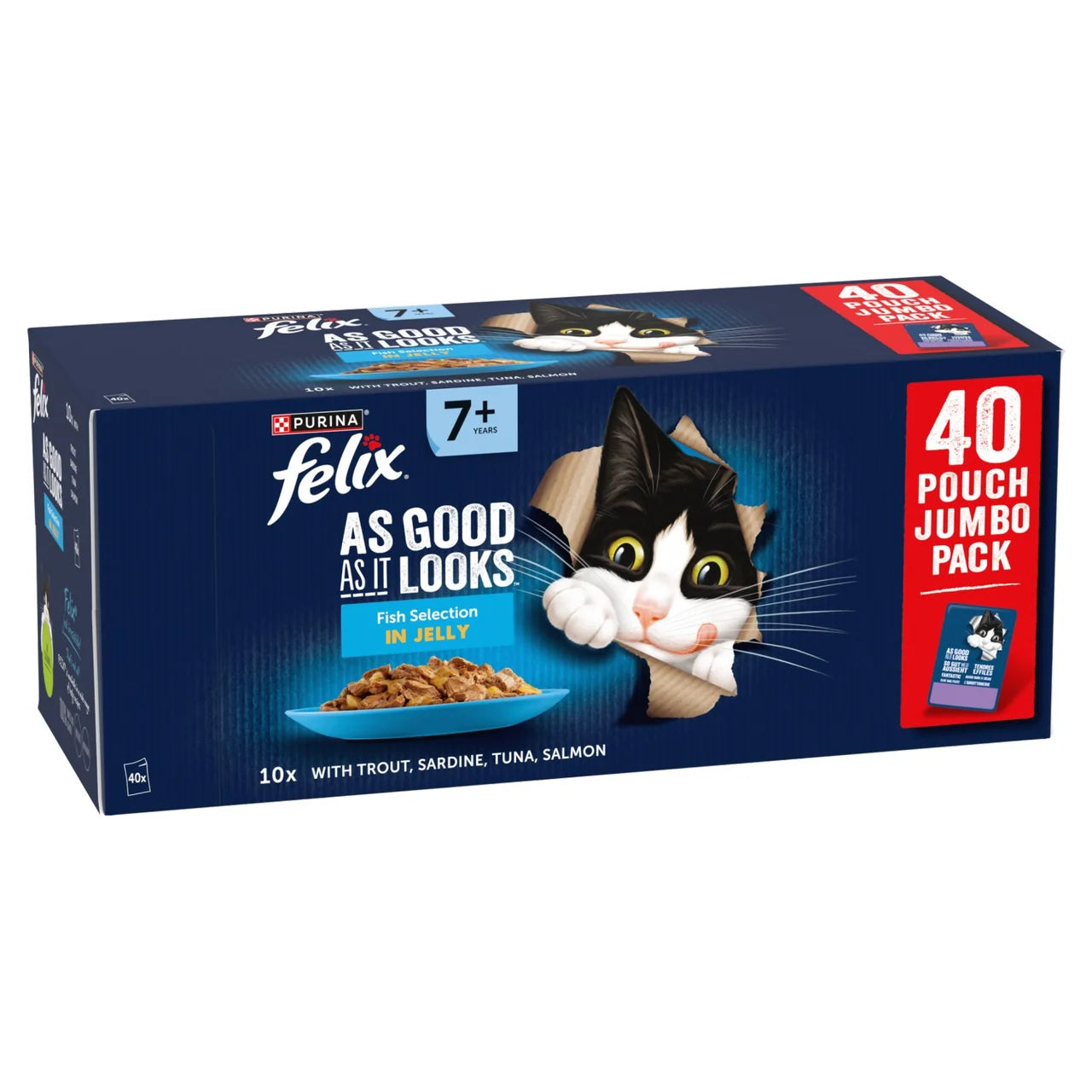 Felix As Good As it Looks Senior 7+ Fish in Jelly Wet Cat Food 40 x 85g