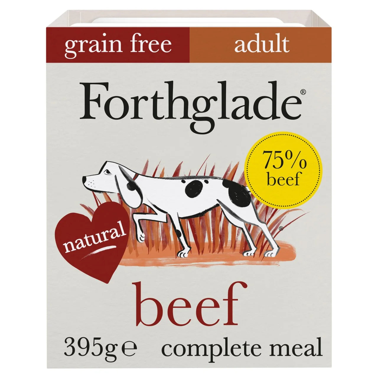 Forthglade Natural Grain Free Wet Dog Food Beef with Sweet Potato 395g