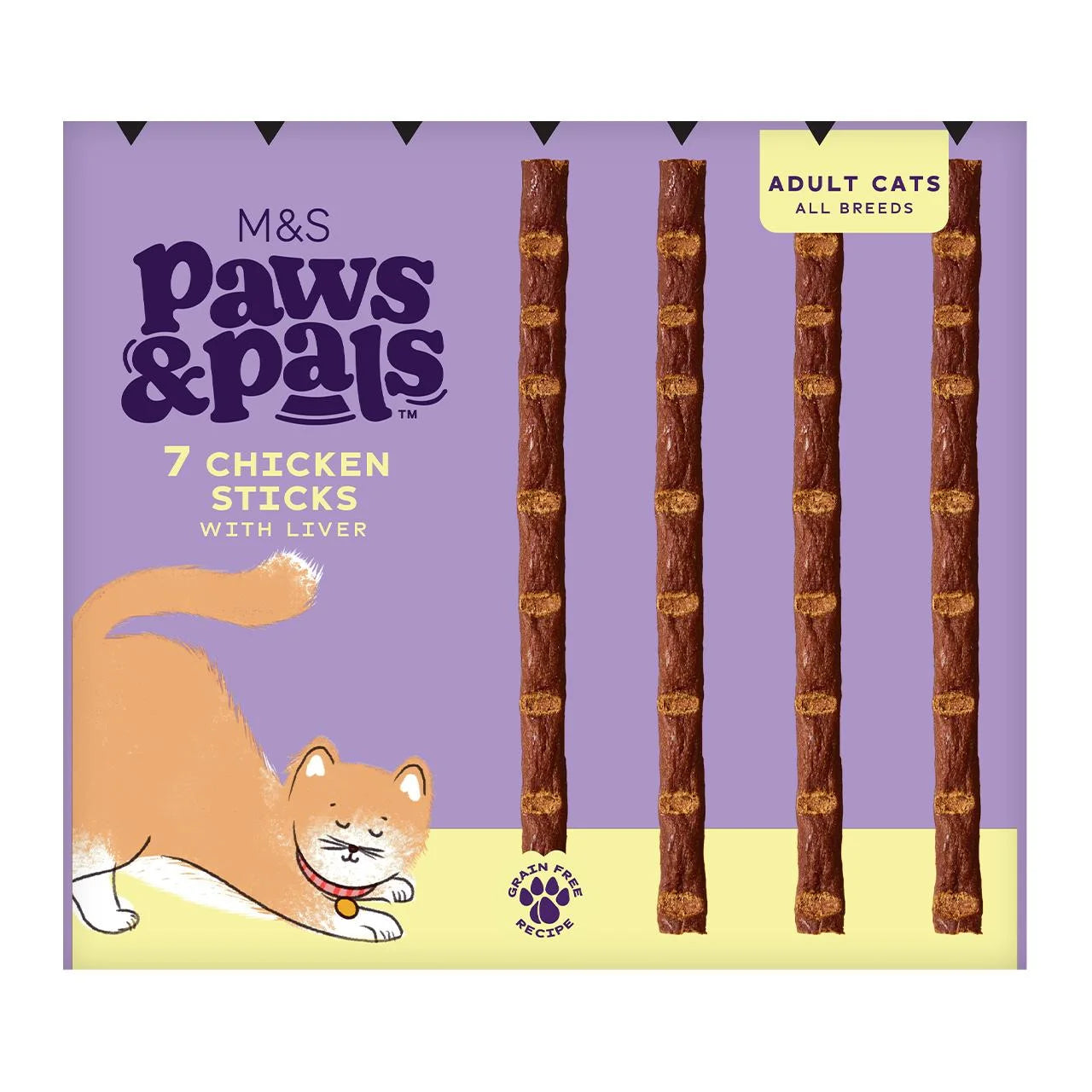 M&S Paws & Pals Deli Chicken Stick Cat Treats 35g