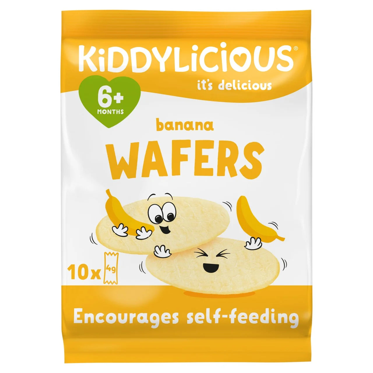 Kiddylicious Banana Maxi Wafers Baby Snacks Multi 10 x 4g