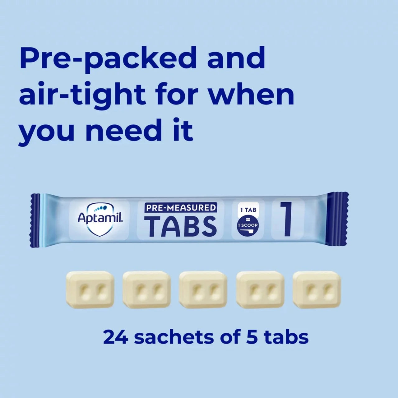 Aptamil 1 First Infant Baby Milk Formula Tabs from Birth 120 Tabs