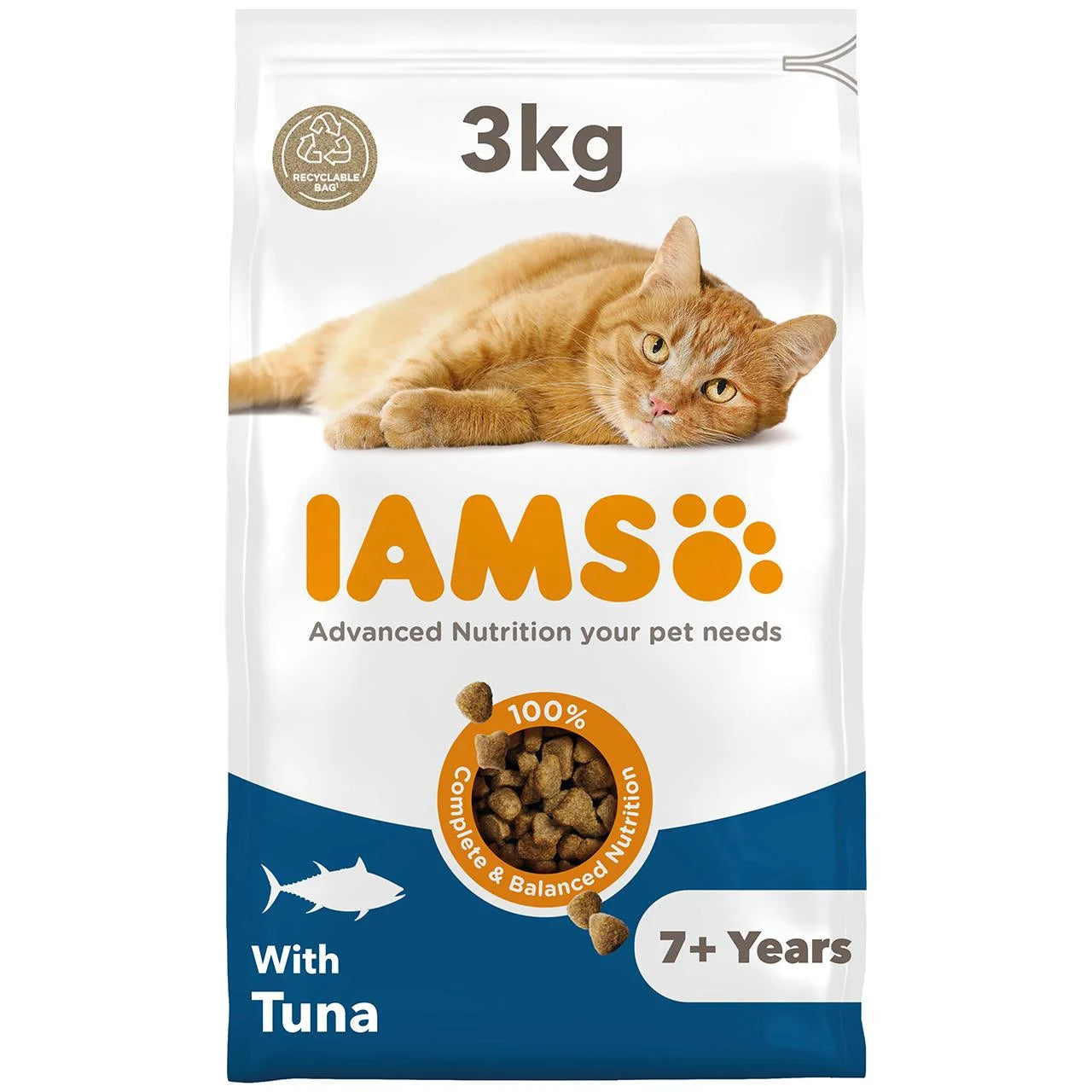 IAMS 7+ Senior Dry Cat Food Tuna 3kg