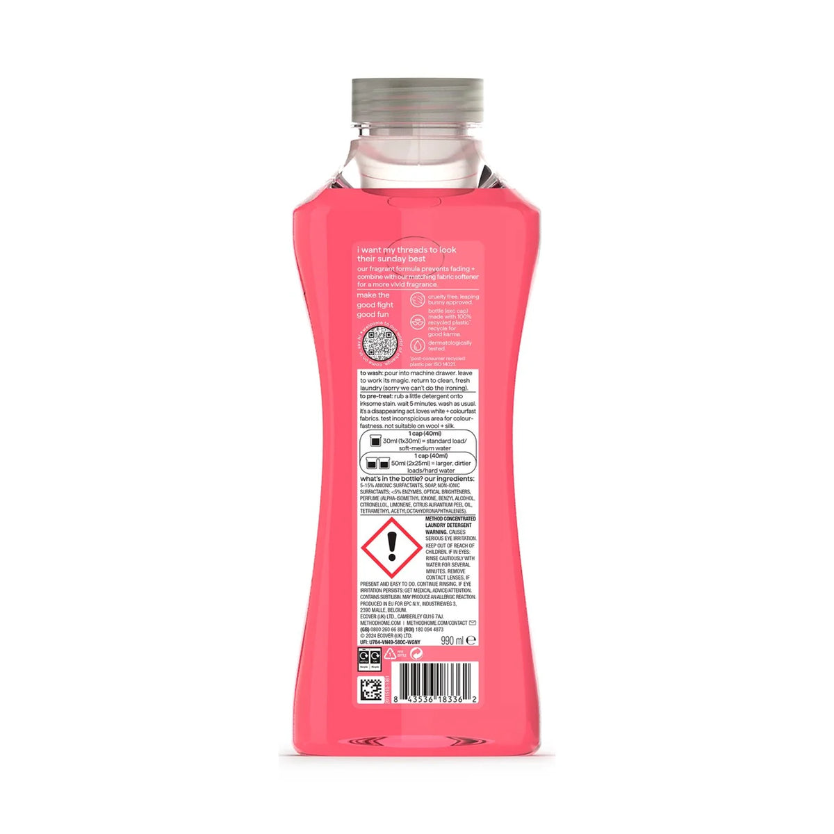 Method Concentrated Laundry Liquid Peony Blush 990ml